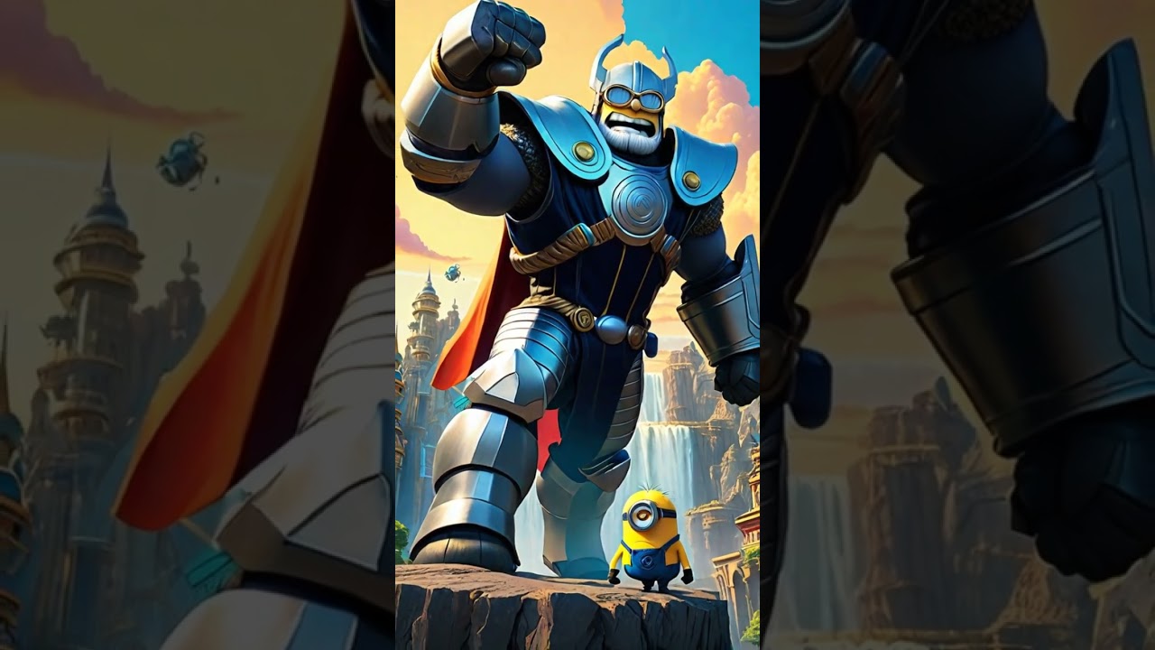 Minions Steal Thor&rsquo;s Suit with a Clever Bifrost Caper! #MinionsVsThor #AsgardAdventure #HammerHeist