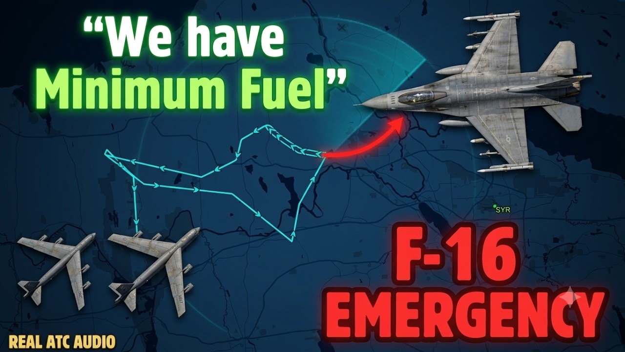 Аварийная ситуация с топливом на F-16 | Грамотная координация УВД для дозаправки в воздухе