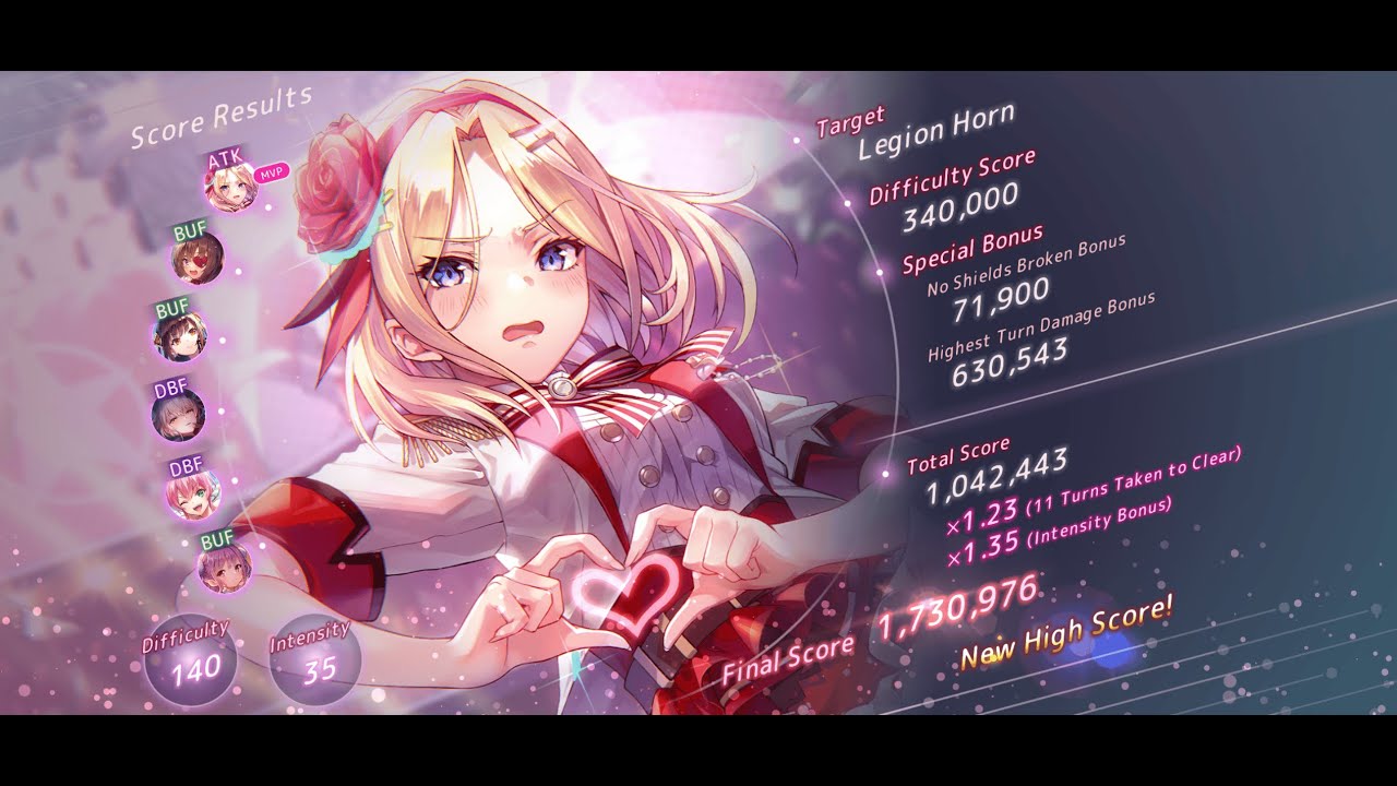 Heaven Burns Red(Global) Score Attack #30 : 1.7 million score (Week 1, 140/35)