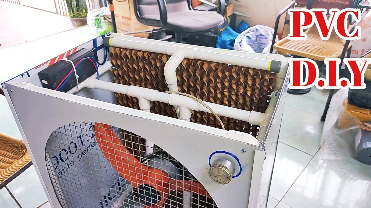 i make air cooling fan with PVC -  DIY at home