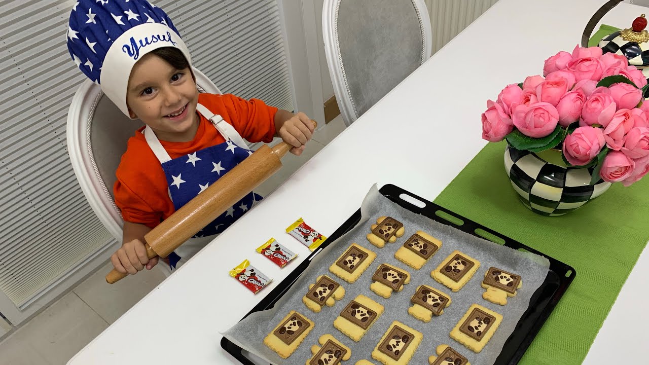 Yusuf petito ayıcıklı kurabiyeler yaptı😍Kalıpla kesti, pişirdi ve afiyetle yedi👻