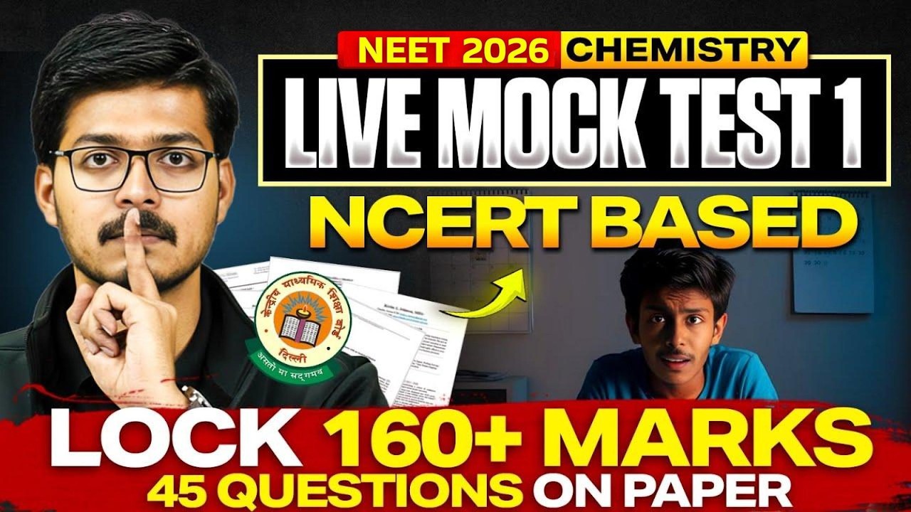 NEET 2026 Chemistry | Mock Test Live - 1 | NCERT Based | Hemant sir