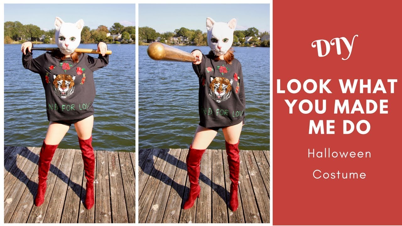 DIY Taylor Swift Look What You Made Me Do Cat Mask Halloween Costume
