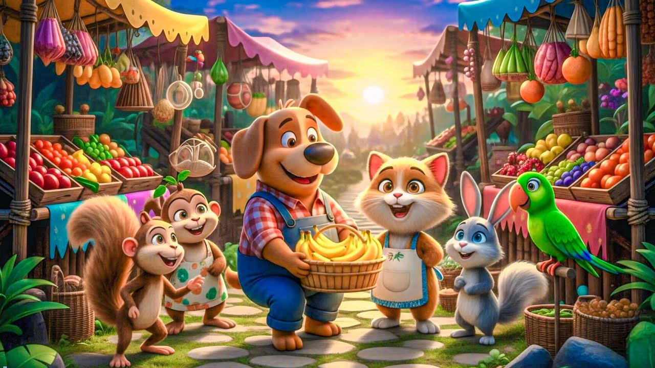 Banana Wala Dog Uncle Ki Pyari Kahani 🍌🐶 | 3D Cartoon Animal Story | Kids Moral Story Hindi