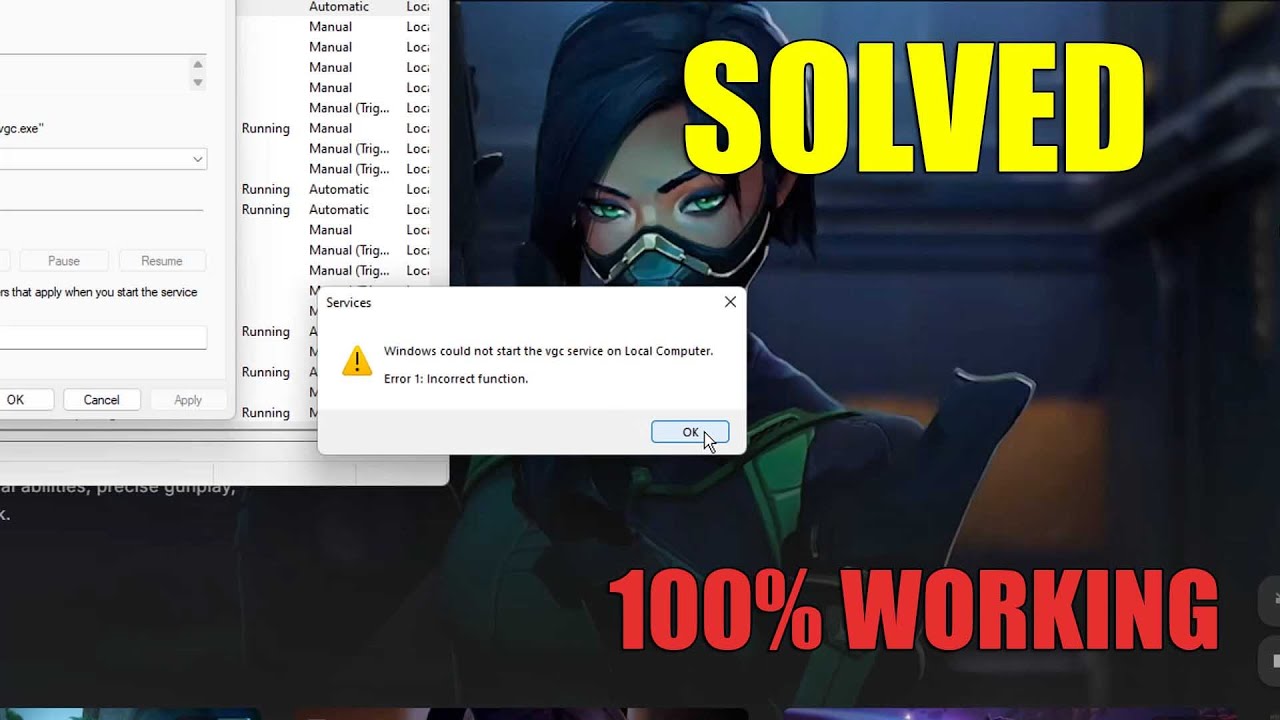 Windows не удалось запустить службу vgc на локальном компьютере. Ошибка 1: неверная функция (РЕШЕНО)