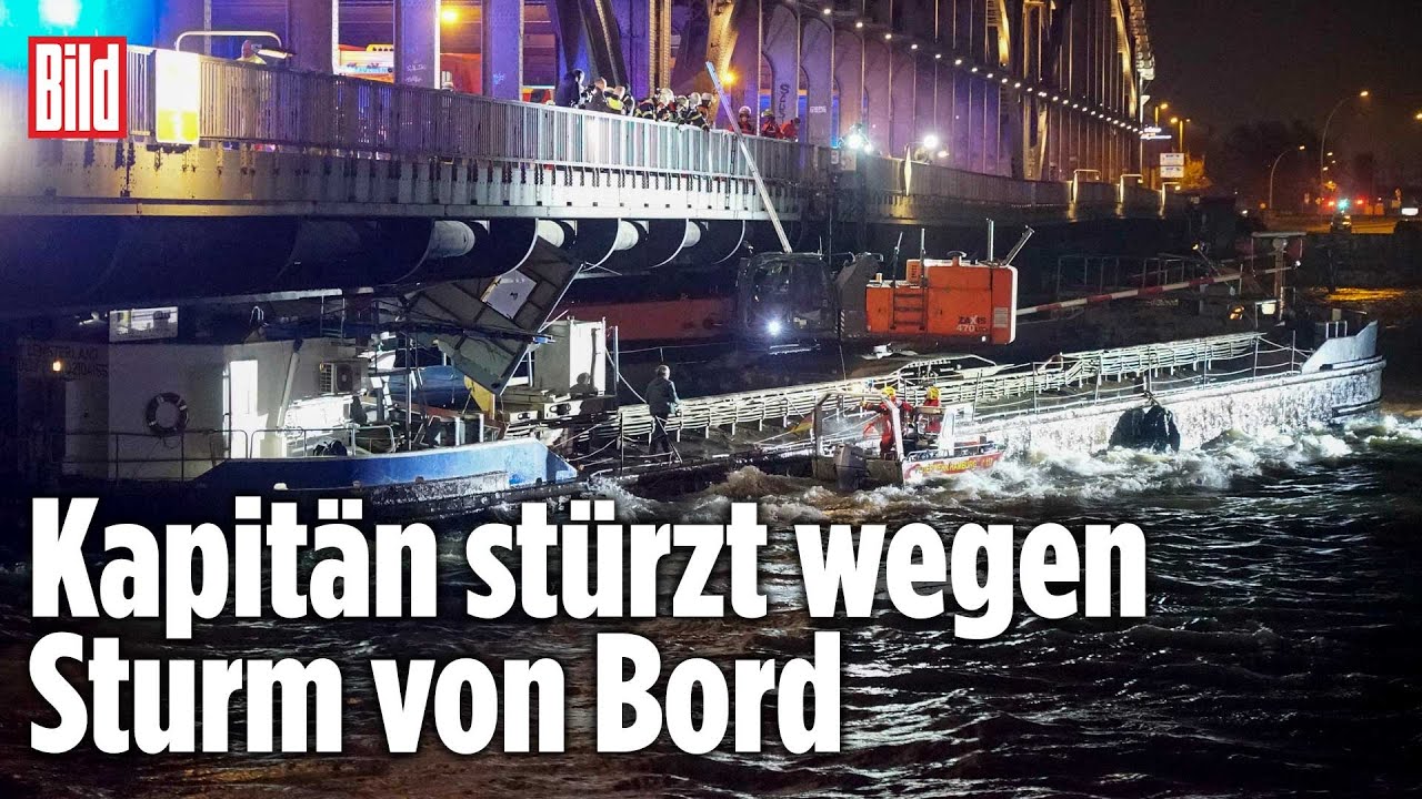 Sturmtief &bdquo;Nadia&ldquo;: Schiff kracht in Hamburger Elbbr&uuml;cke