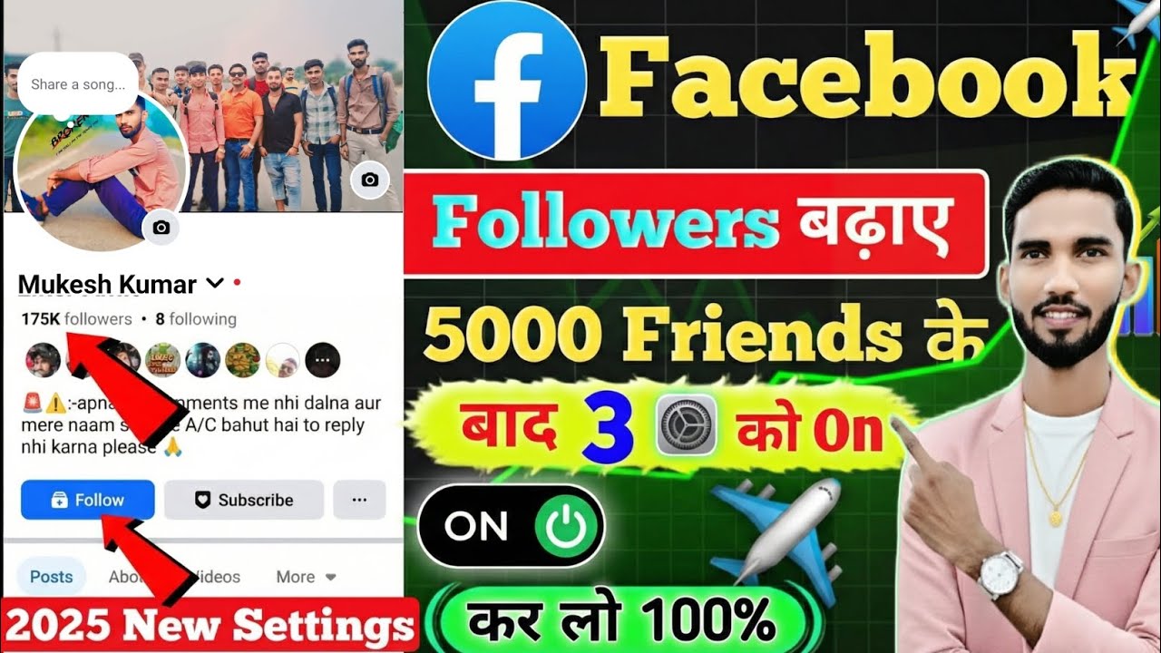 Facebook Par 5000+ Followers Kaise Banaye | 2026 New Trick ! 5000 Friends होने के बाद 3 Settings On.
