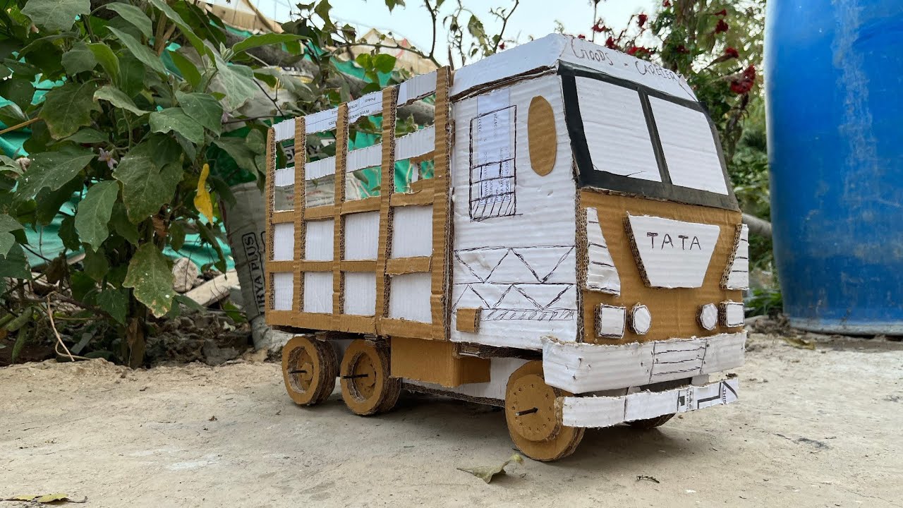 How to make Rc wheel 6 tata trailer from cardboard  homemade || Diy 