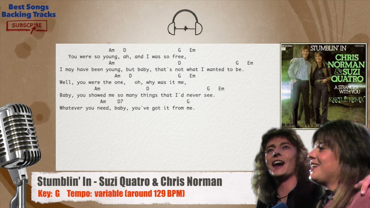 🎙 Stumblin' In - Suzi Quatro & Chris Norman Vocal Backing Track with chords and lyrics