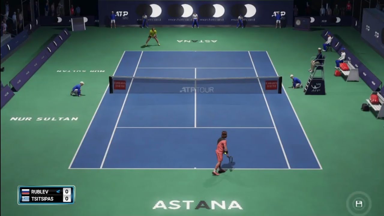 Andrey Rublev vs Stefanos Tsitsipas | Astana Open 2022 | AO Tennis 2 (PS4) Gameplay