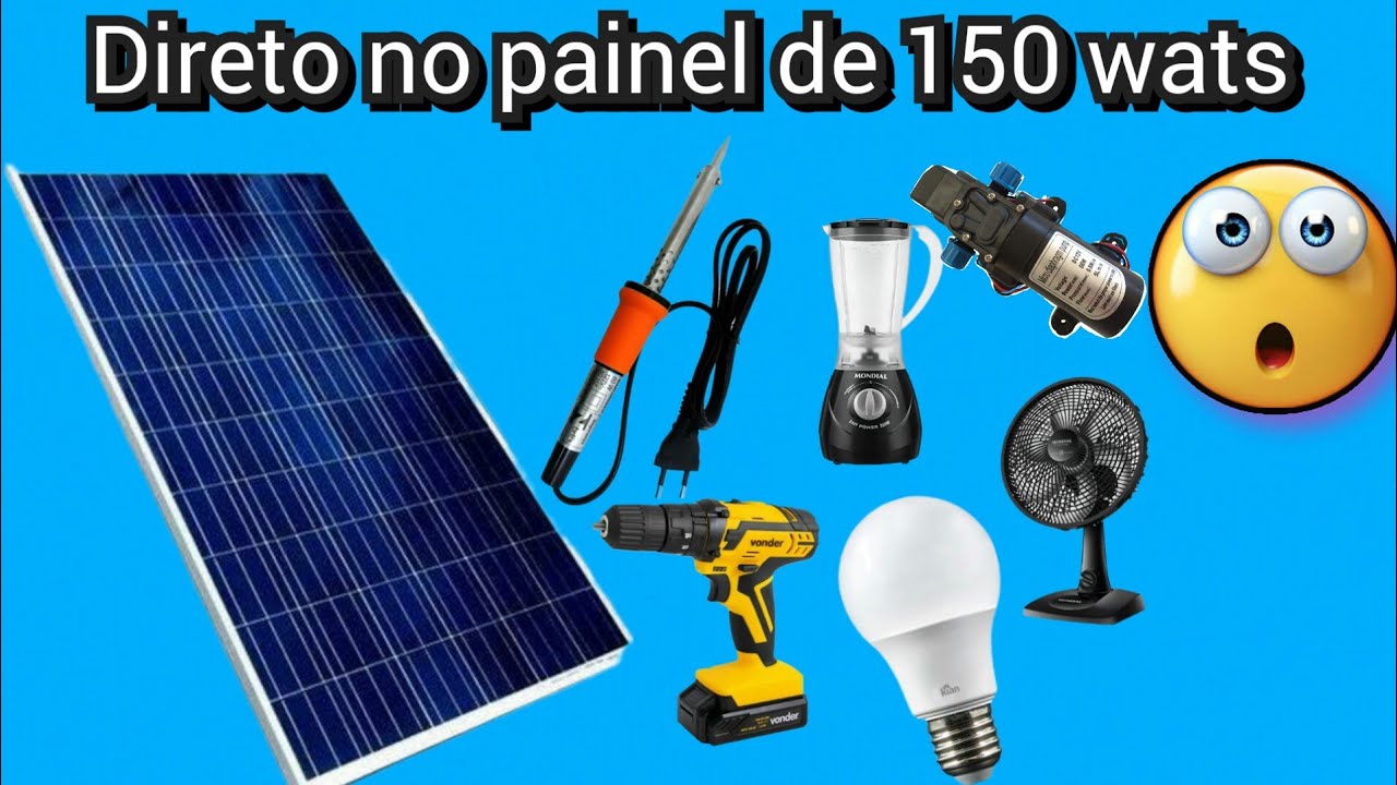ECONOMIZE ENERGIA COM APENAS UM PAINEL DE 150 W/ ligando equipamentos direto no painel  solar