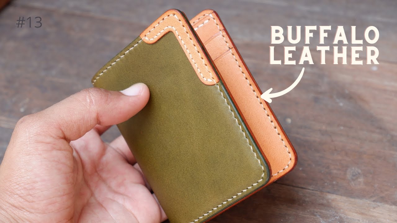 Making a Vertical Bifold Wallet - Italian Leather Buttero Olive