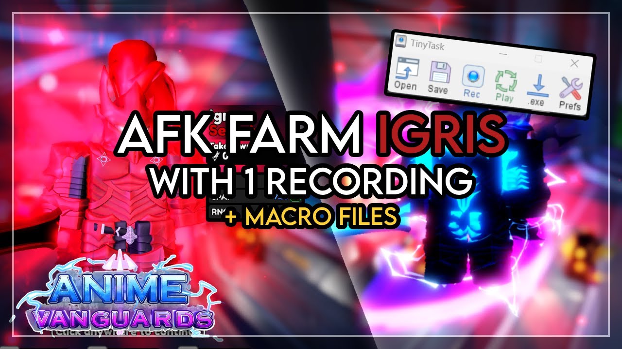 How To AFK Farm Igris/Double Dungeon Act 3 (+ Macro File)  | Anime Vanguards