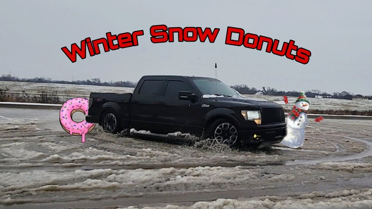Swinging the Slammed F150 in Texas Winter Snow
