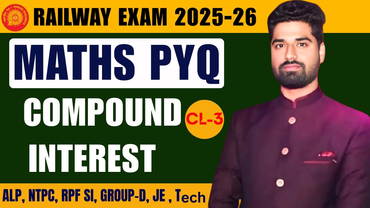 Railway Exam PYQs Series 2025 | Compound Interest (चक्रवृद्धि ब्याज) Class-3 | By Bhoopendra Sir
