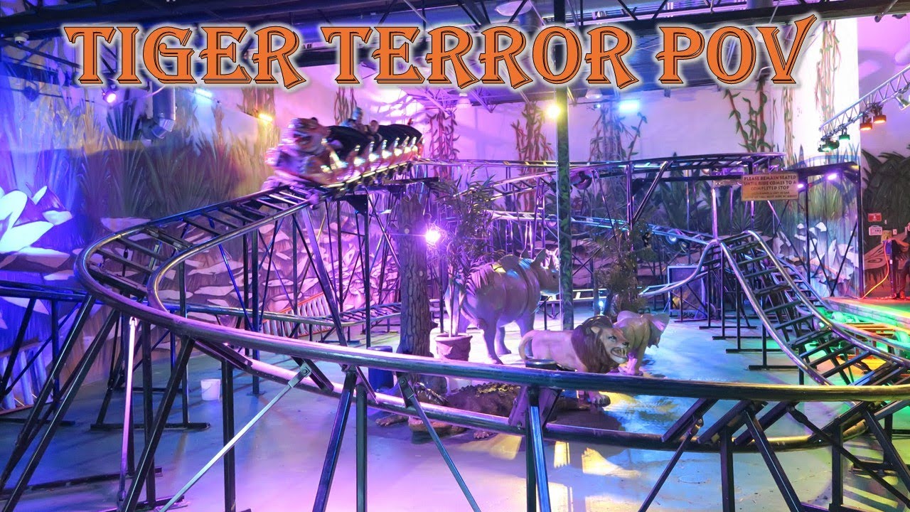 Tiger Terror POV (Front & Back Row), Safari Land Awesome Indoor Roller Coaster | Non-Copyright