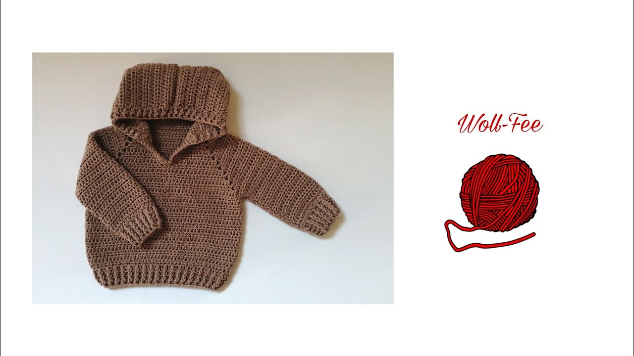 Baby Kapuzenpullover häkeln Gr. 74/80, Schritt für Schritt, siehe Beschreibung für andere Größen