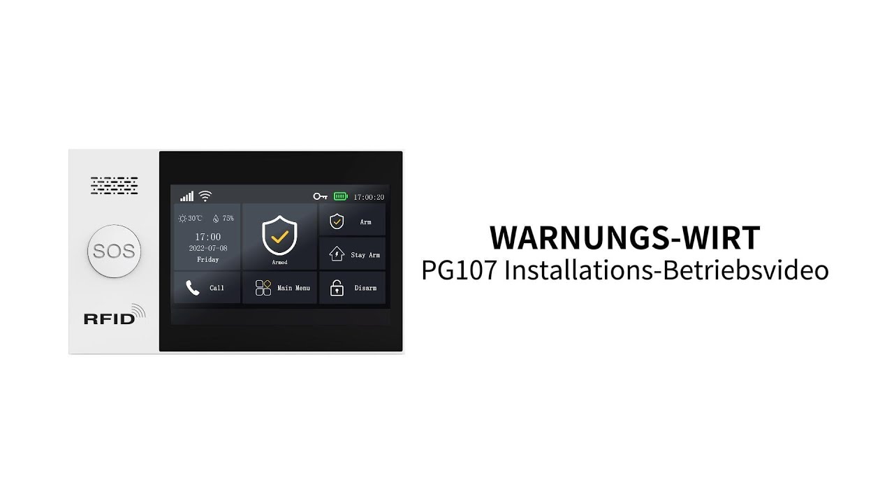 PG-107 Alarm-Bedienfeld Neue Schnittstelle Detailliertes Video zur Funktionsweise