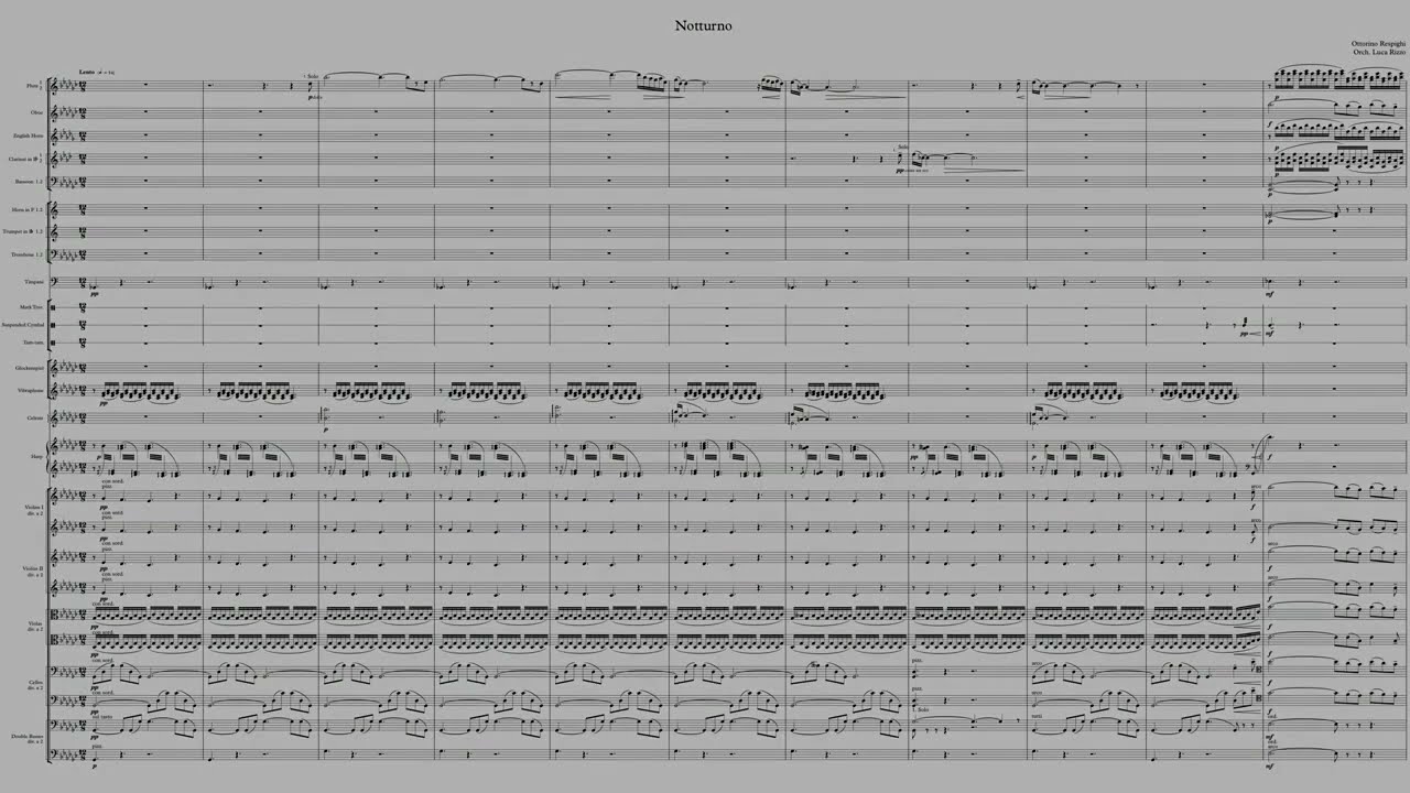 Ottorino Respighi - Notturno (Orch. Luca Rizzo) [with score]