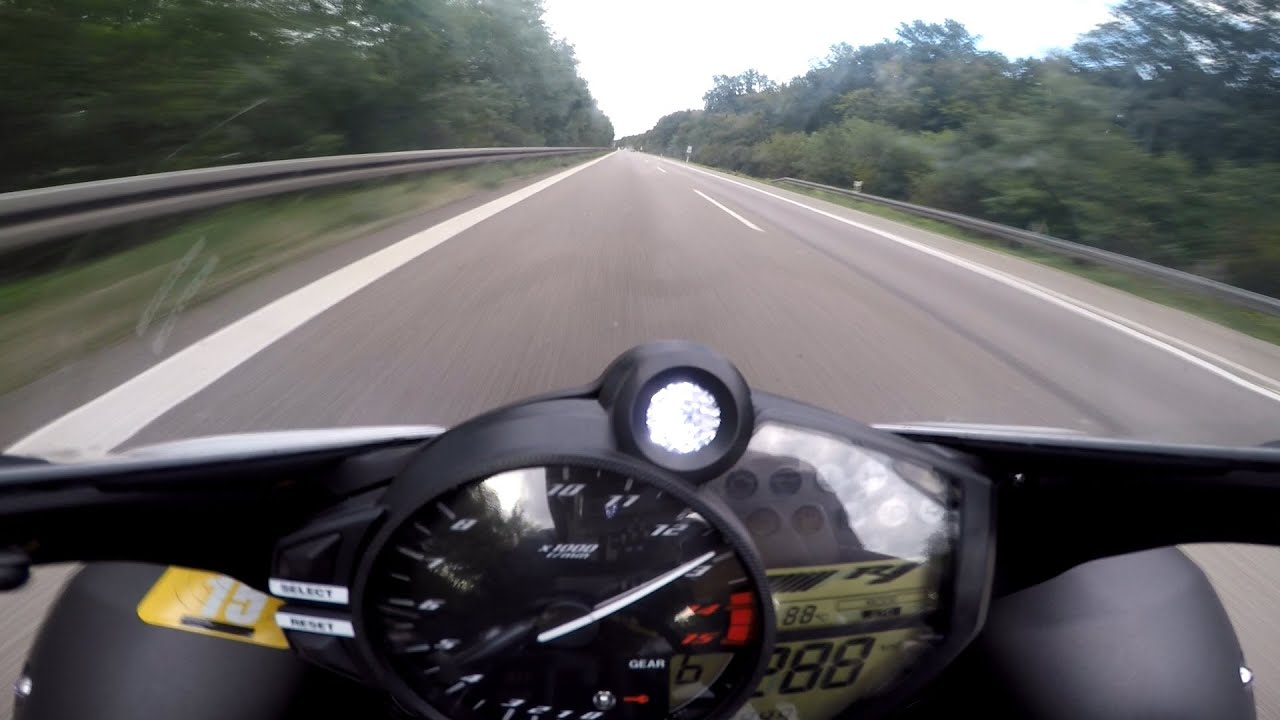 High Speed Border pass Speed Junkies Autobahn Swiss-Germany Yamaha YZF R1 speed GoPro Exhaust sound