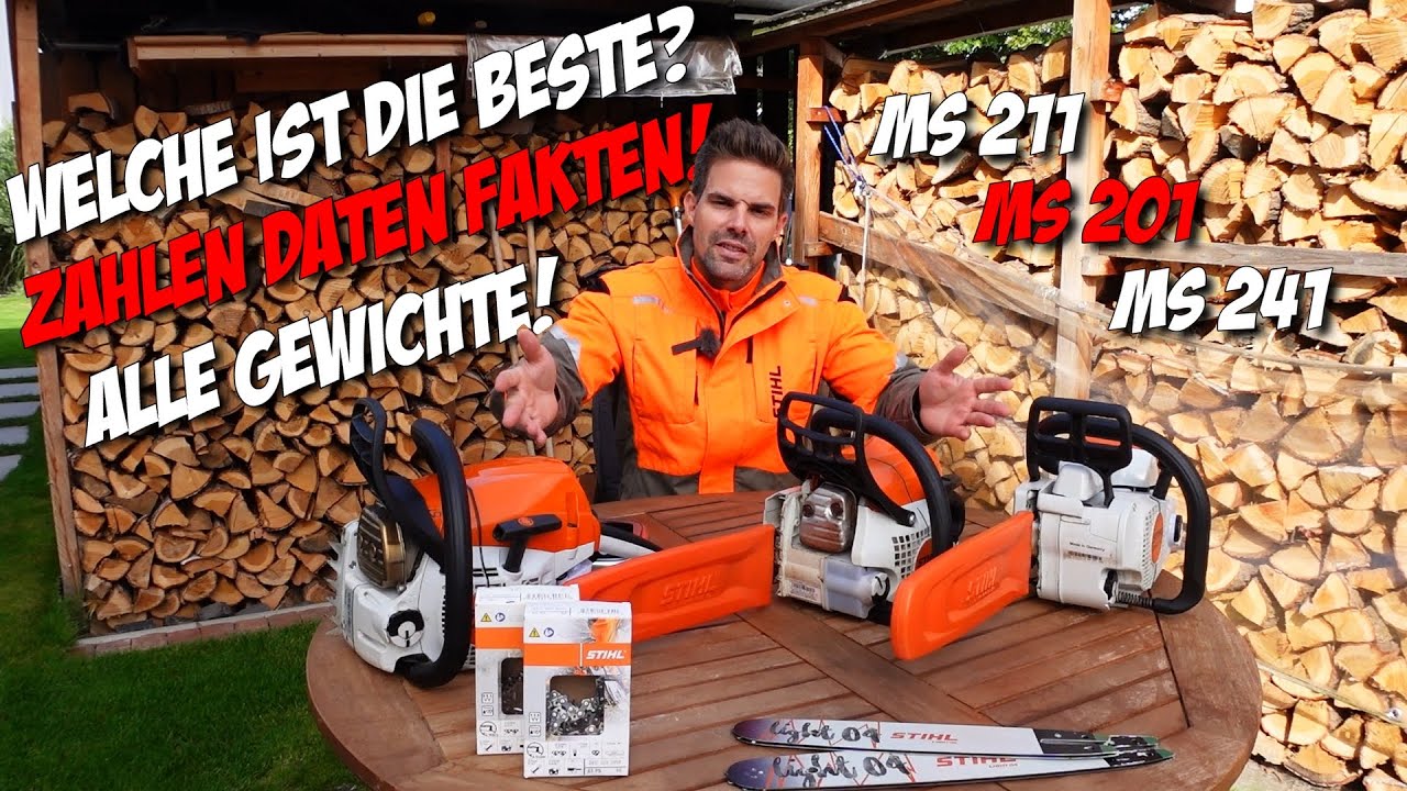 Motorsägen vergleich MS 211 vs. 201 vs. 241 #stihl