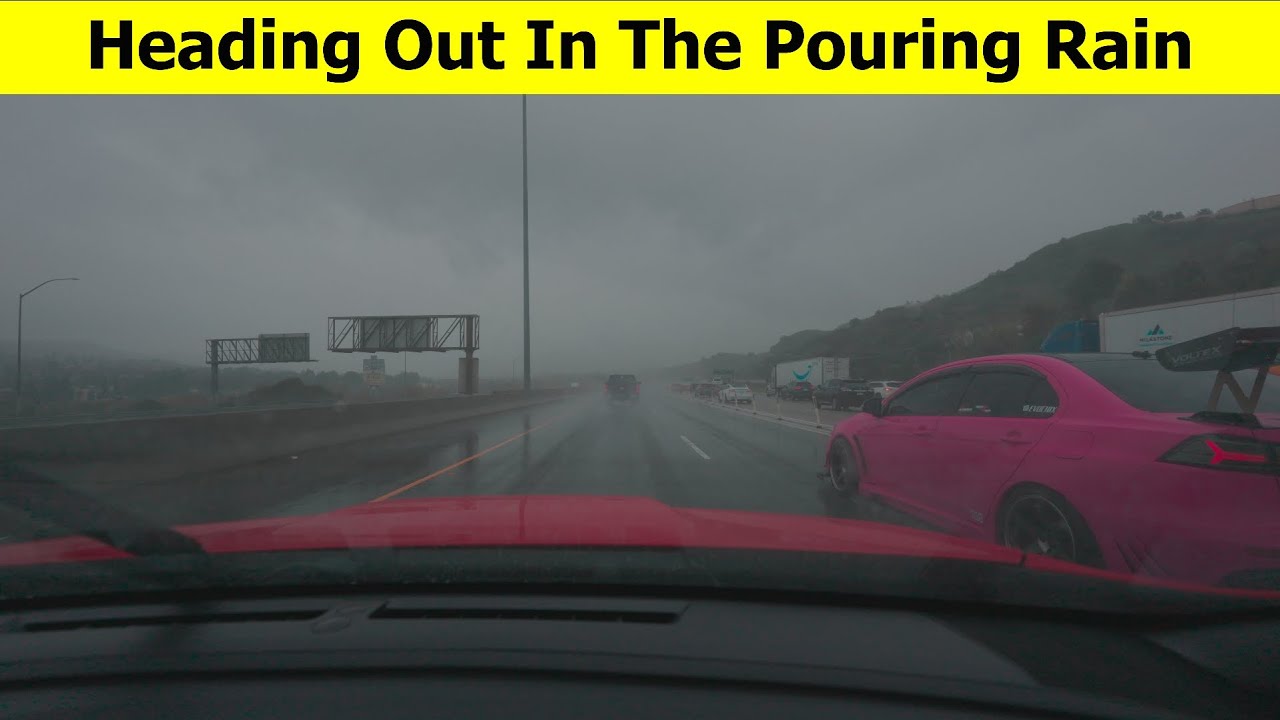 Rain Traffic On The 91E Freeway 12-26-25