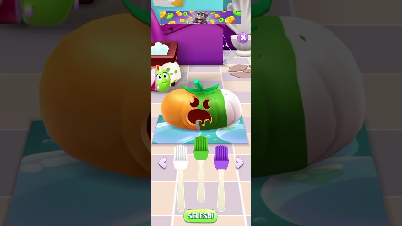 Tom is decorating pumpkins for Halloween today #mytalkingtom2 #fypシ゚viral