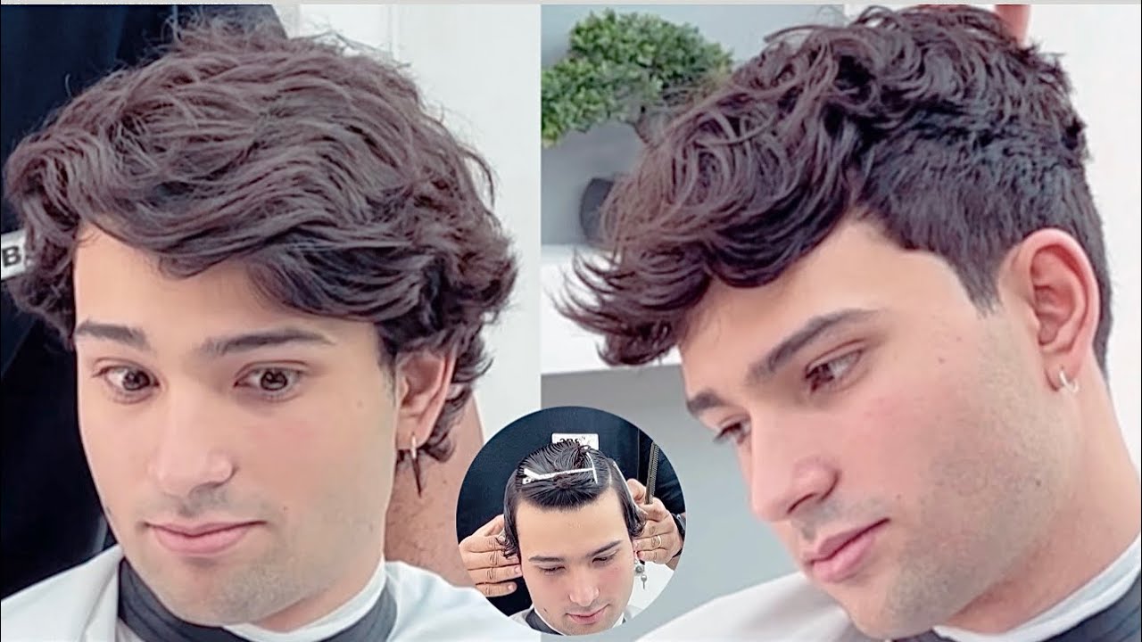 Corte de pelo a tijera (ESTILO TIKTOKER)✅ #hombre #moderno #tiktok #cabello #tutorial #hairstyle