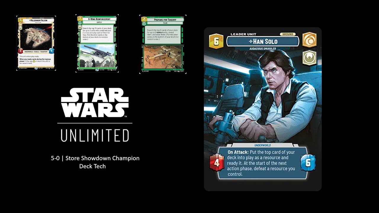 Deck Tech - Han Solo, 5-0 Star Wars Unlimited | Store Showdown Champion | NYC