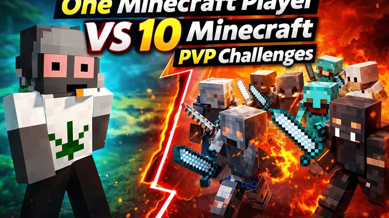 1 Minecraft Player vs 10 INSANE PvP Challenges!
