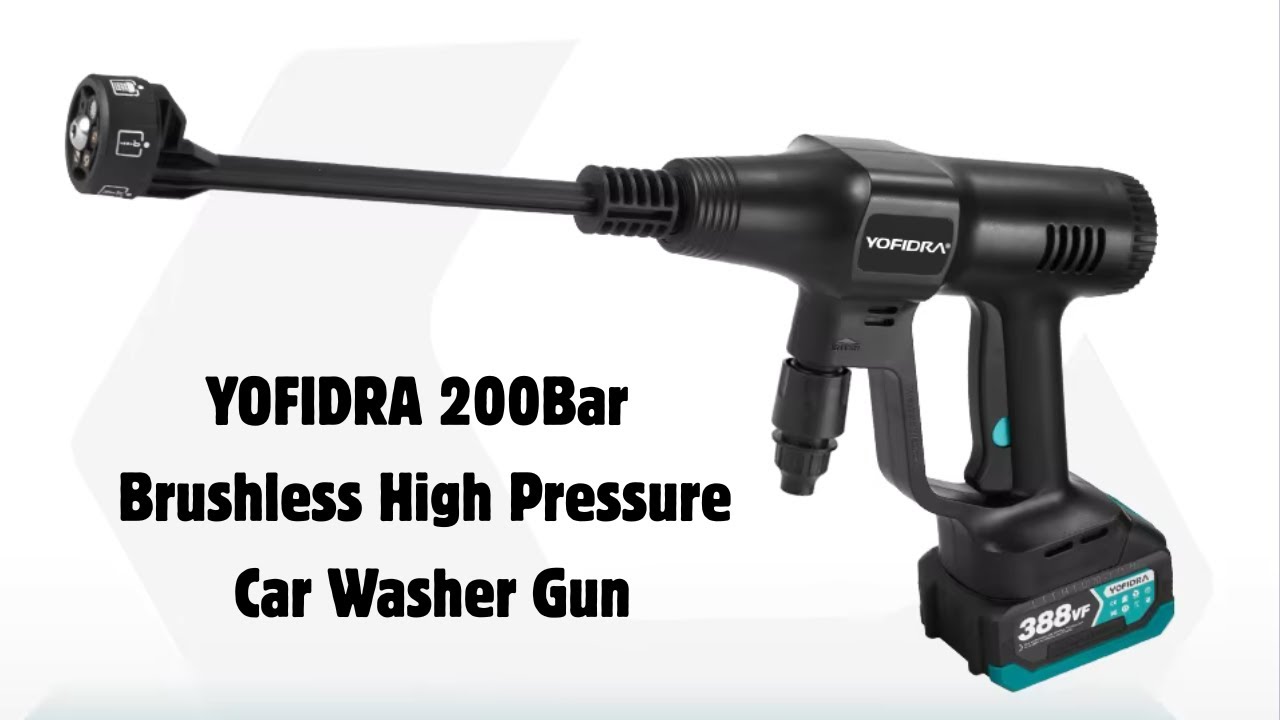 YOFIDRA 200Bar Brushless High Pressure Car Washer Gun &ndash; 6-in-1 Power & Portability