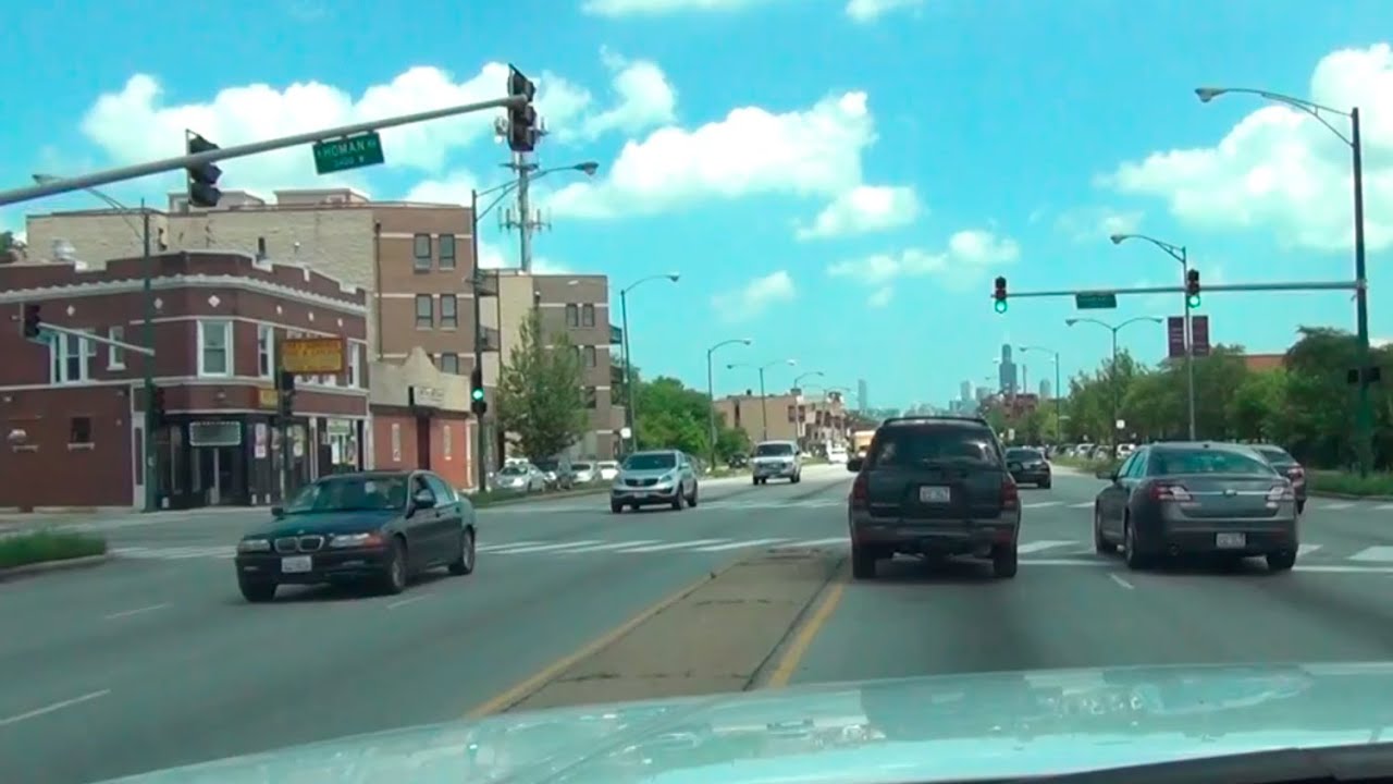 Driving around in Chicago - northern/western suburbs - POV
