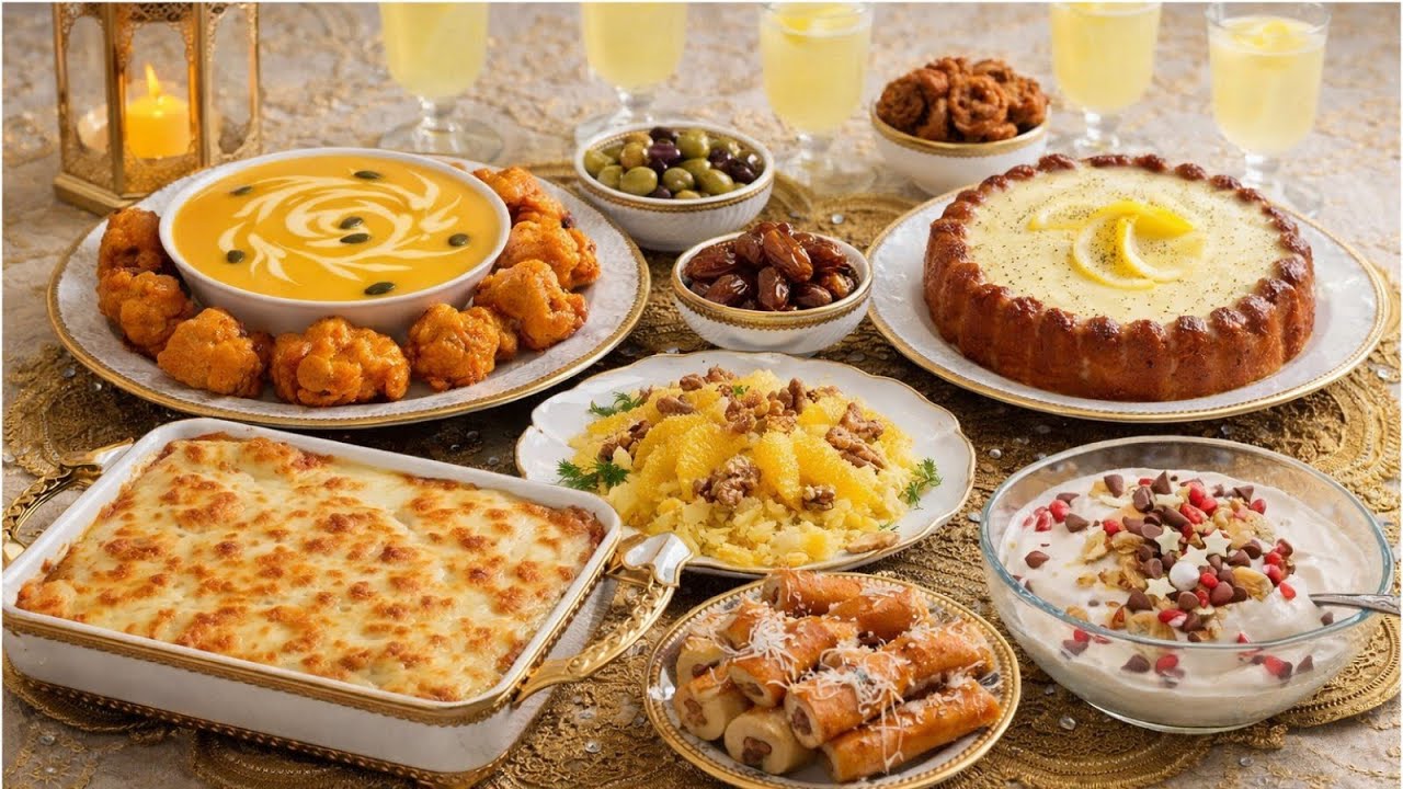 6إقتراحات لمائدة إفطار متنوعة.رايب بدون تخمير+غراتان البطاطا+سلطة+شوربة دافئة+كيك بالحامض+سيقار....