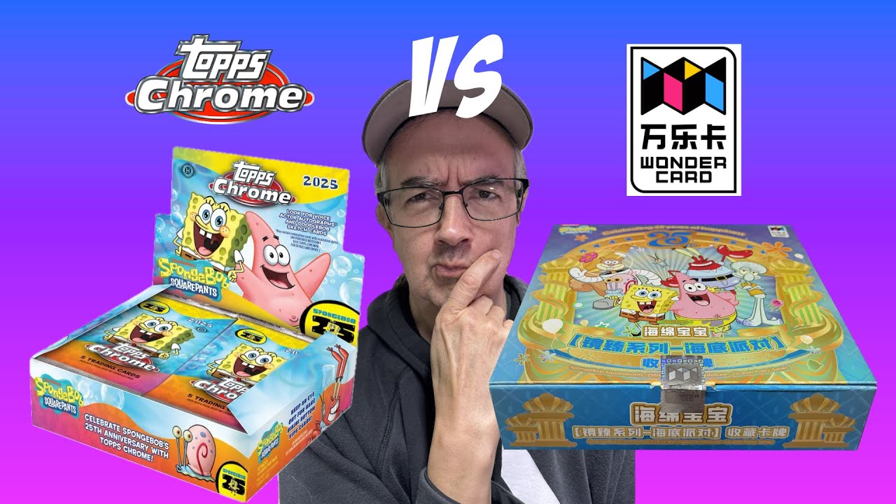 Topps Chrome Spongebob 2025 против Wonder Card Spongebob