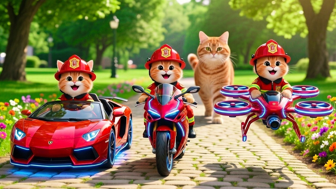 Mama Cat Trims Fur on the Farm and Makes Tiger Hat For Kittens At Home🐾🎩🐯