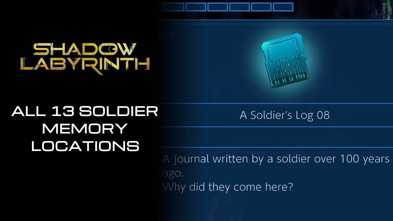 Shadow Labyrinth walkthrough - All 13 soldier memory locations - War chronicles trophies