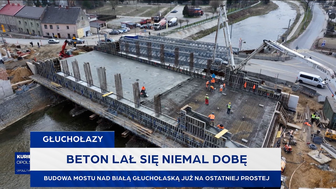 Beton lał się niemal dobę. Budowa mostu nad Białą Głuchołaską już na ostatniej prostej