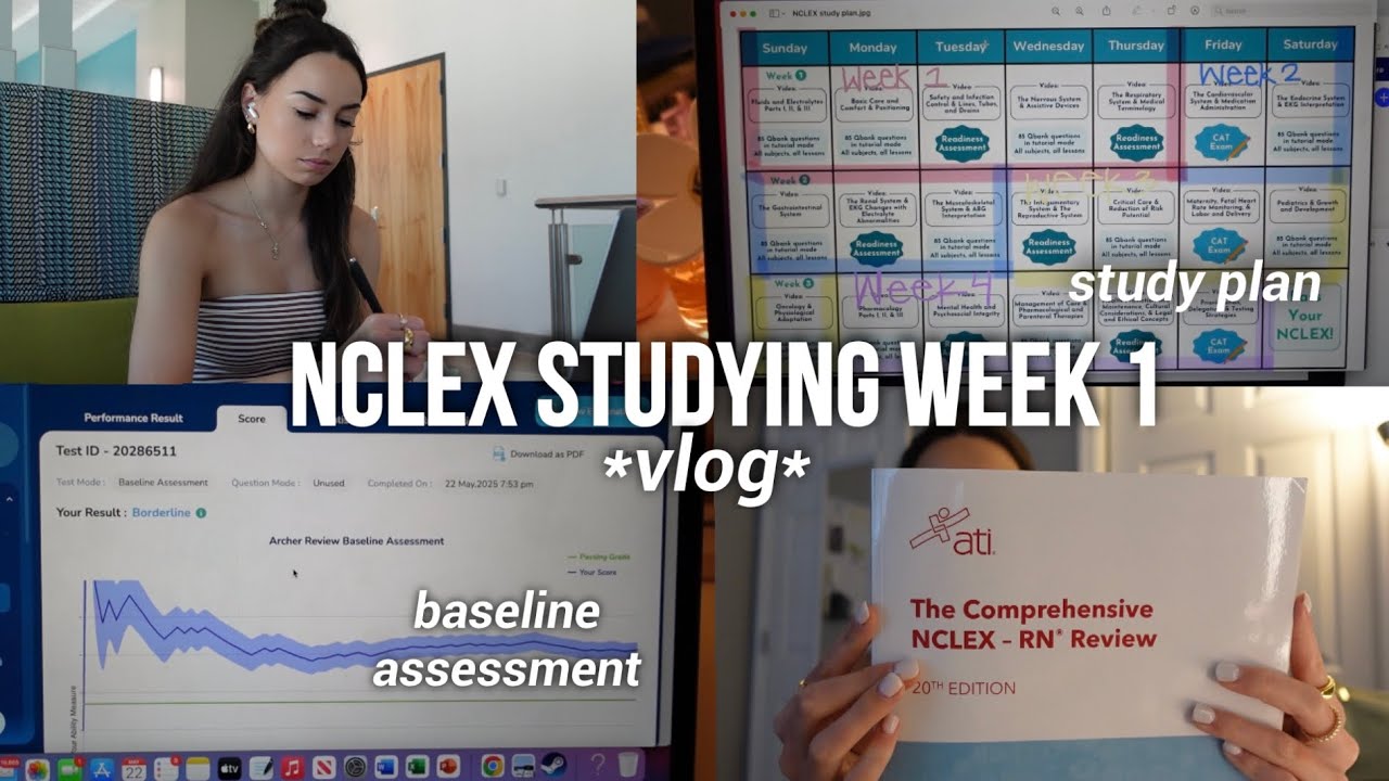 NCLEX STUDY VLOG *week 1* 📚🩺 | Archer review, scheduling my date, lymph node ultrasound