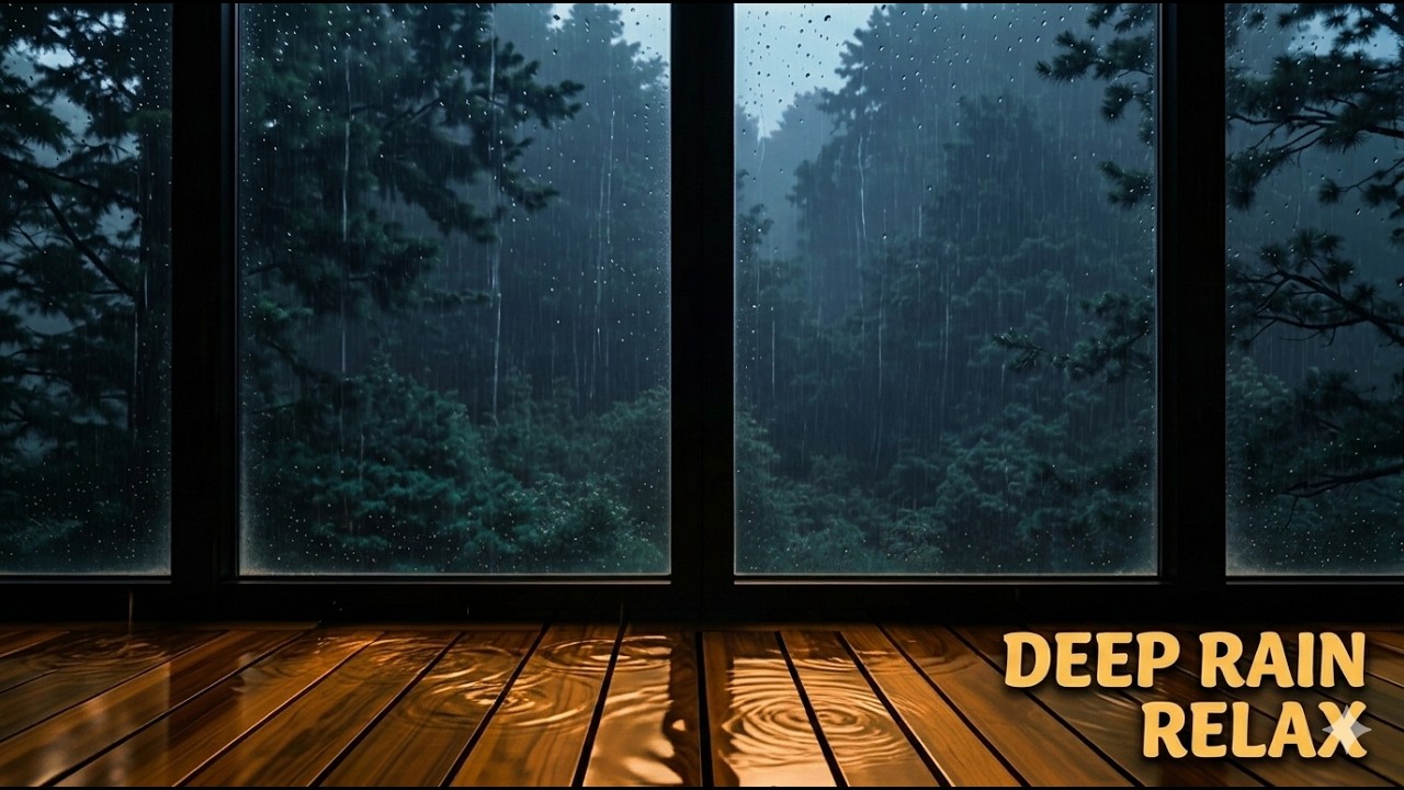 3 Hours of Heavy Rain at Night on Window | Deep Sleep & Relaxation (No Music)