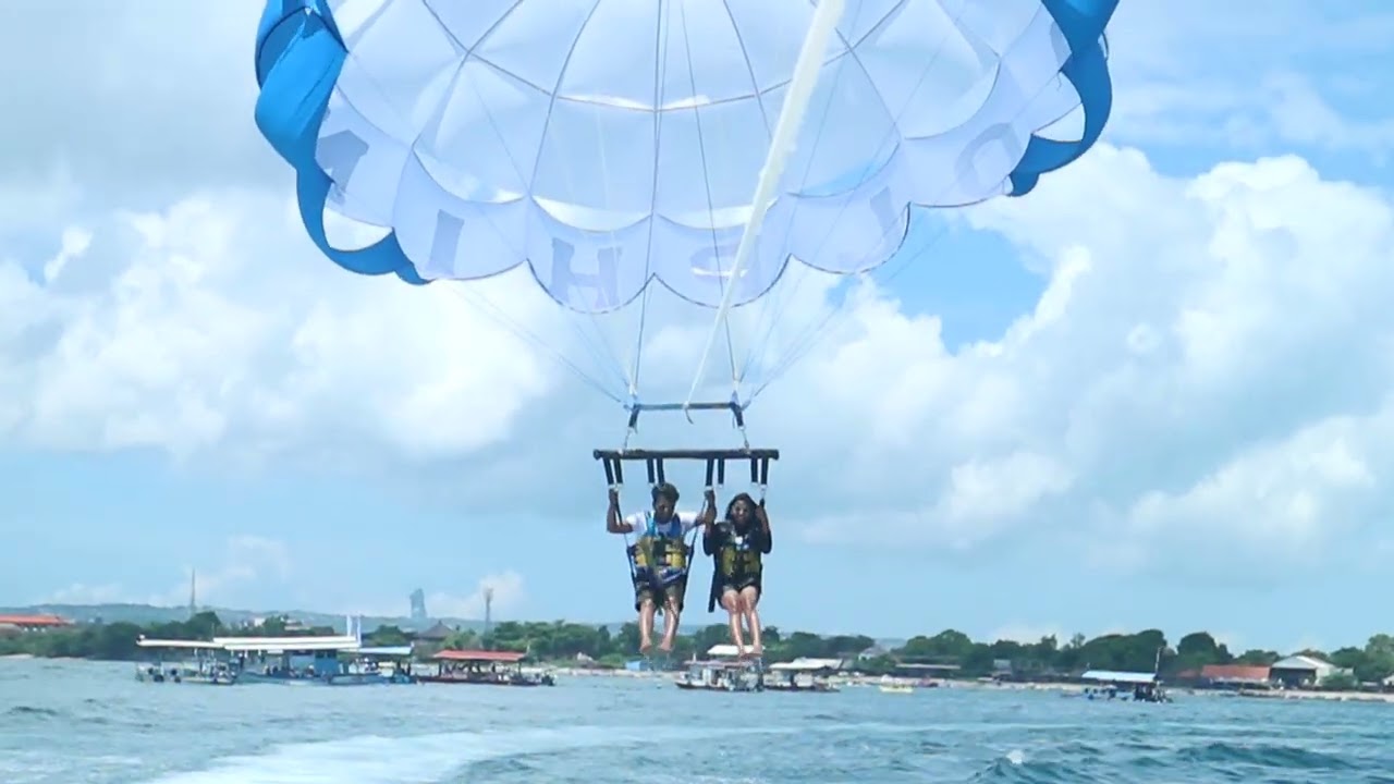 Sky High Thrills in Bali: Epic Parasailing Adventure You Won't Believe! #travel #bali #parasailing
