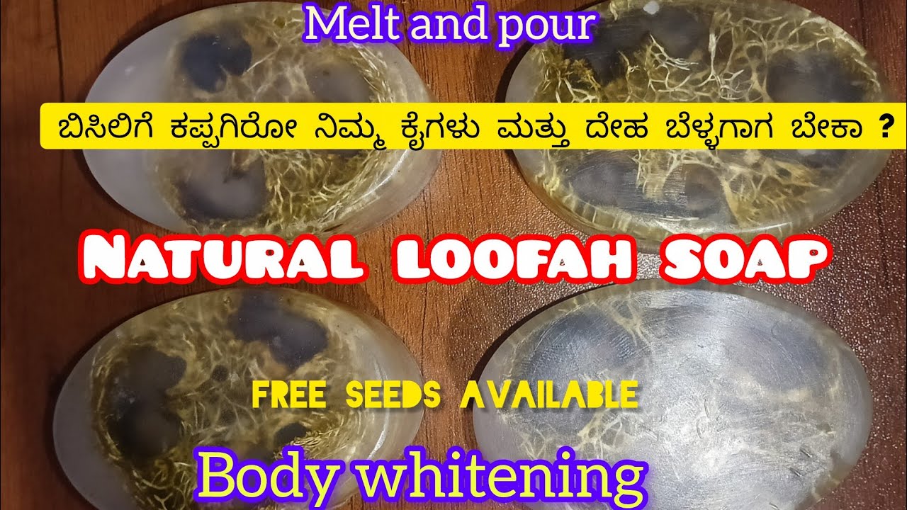 Loofah or luffa soap for body scrub and whitening. ನಿಮ್ಮ ತ್ವಜೆ ಬಿಸಿಲಿಗೆ ಕಪ್ಪಾಗಿದೆಯೇ? ಈ ಸೋಪ್ ಬಳಸಿ.