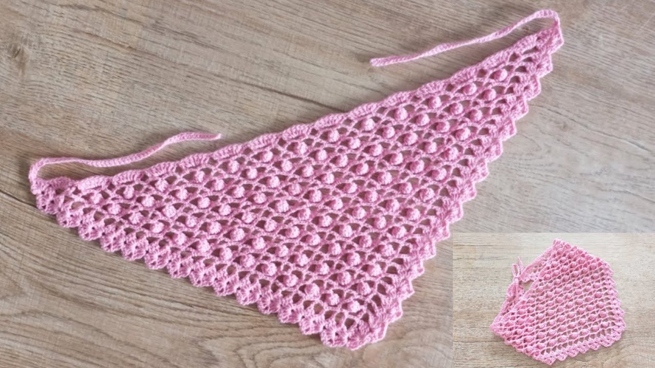 ถักผ้าคาดผมสามเหลี่ยม crochet head scarf