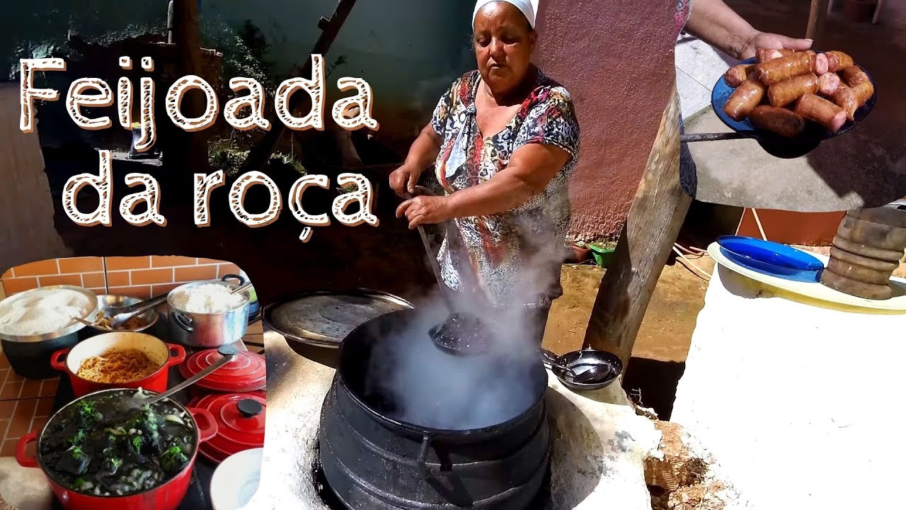 FEIJOADA TRADICIONAL MINEIRA FEITA COM PORCO CAIPIRA NO FOGÃO A LENHA - RECEITA #RAIZ