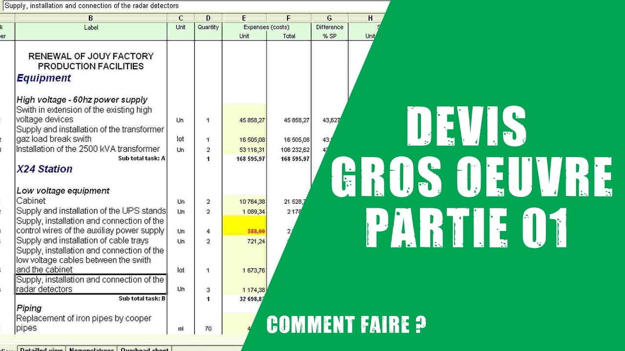 COMMENT FAIRE LE DEVIS DU GROS OEUVRE (FONDATION) ??