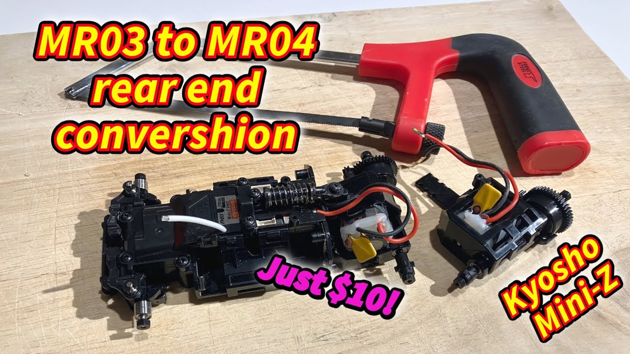 Мы модернизировали Kyosho Mini Z MR03, установив новую заднюю часть радиоуправляемой машины MR04.