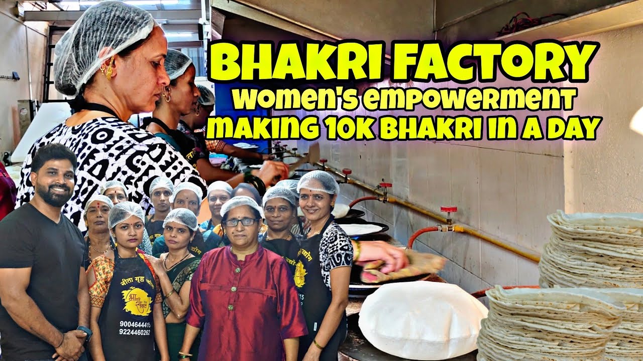 HARDWORKING WOMEN SHELLING BHAKRI small story of success #bhakri #thane #factory #foodie #story