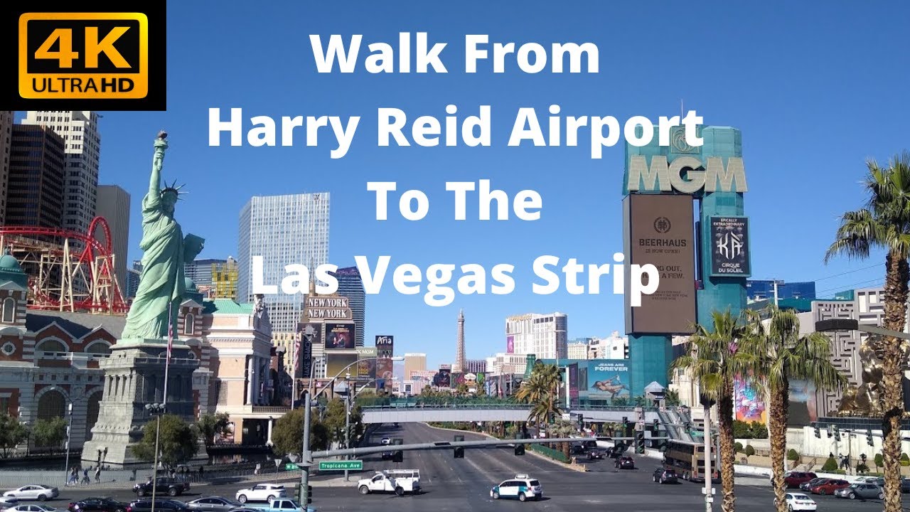 [4K] Walking to the Las Vegas Strip from Harry Reid Airport