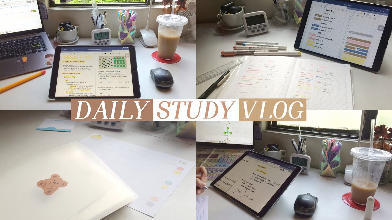 7-hr study vlog for an online exam 📔 (+ productive study plan)