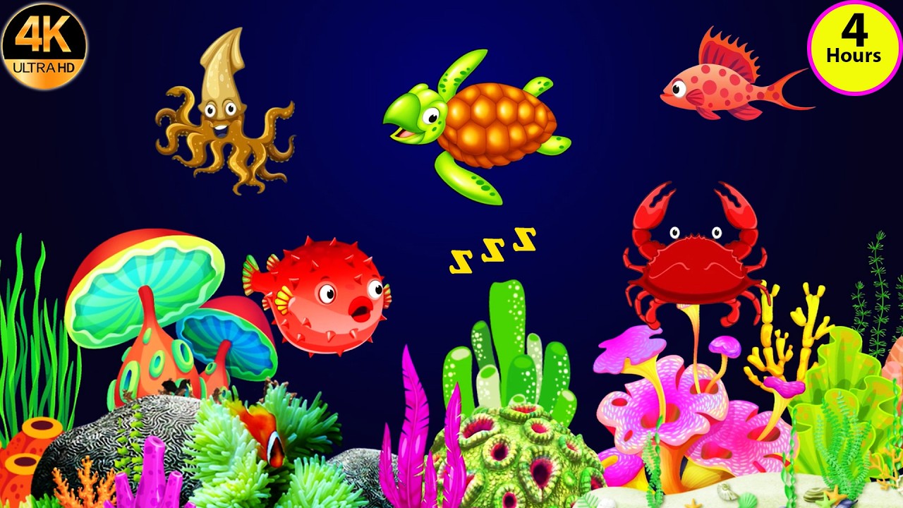 4 Hours Bedtime Lullabies and Calming Undersea Animation Baby Lullaby Sleep And Relaxing music # 553