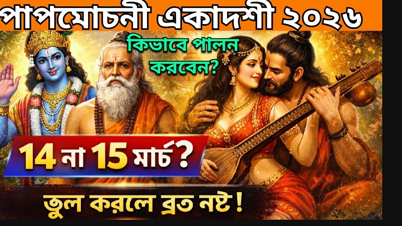 পাপমোচনী একাদশী ২০২৬ | ১৪ না ১৫ মার্চ কোনদিন ব্রত? | পাপমোচনী একাদশীর মাহাত্ম্য ও কথা 